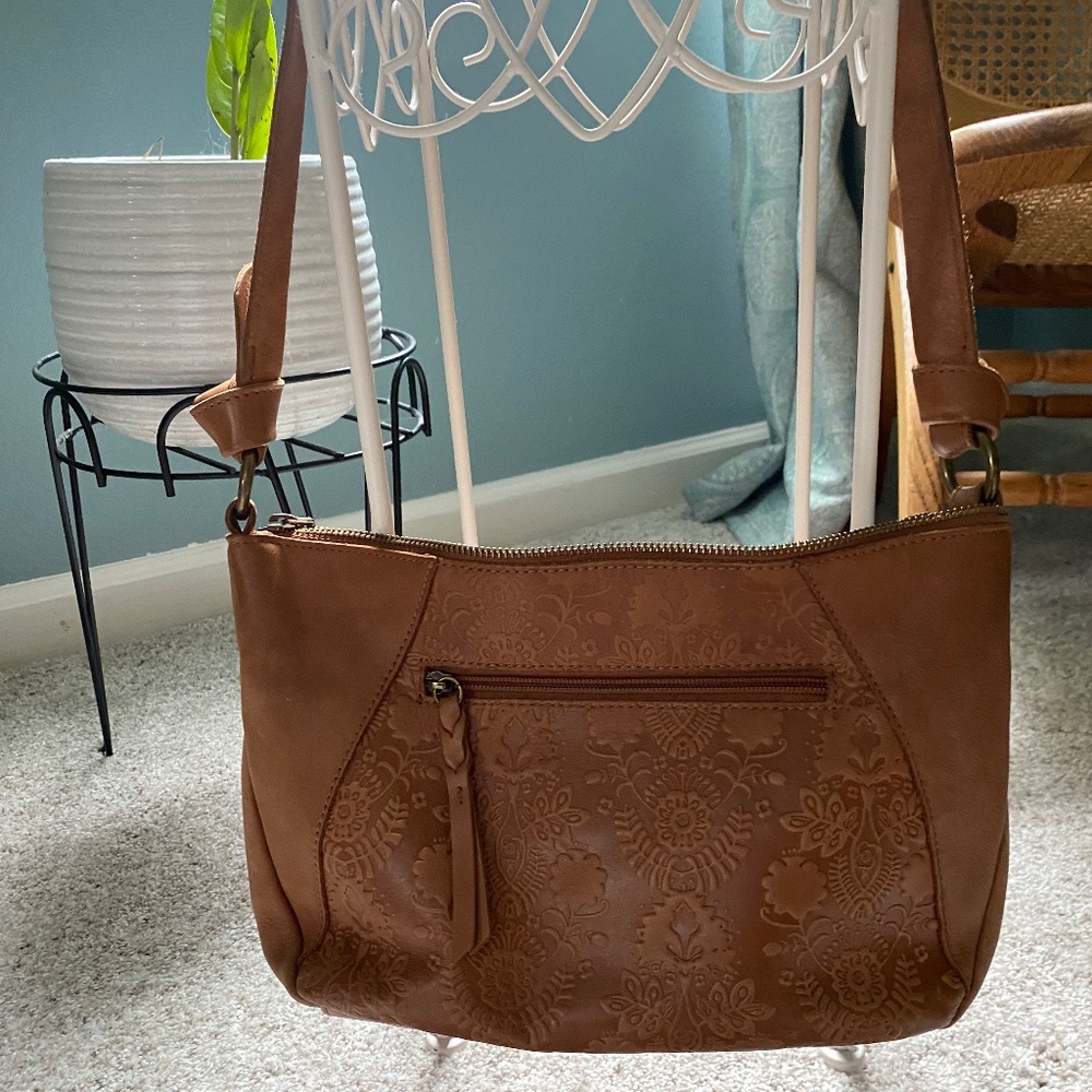 The Sak Tan leather Embossed shoulder bag